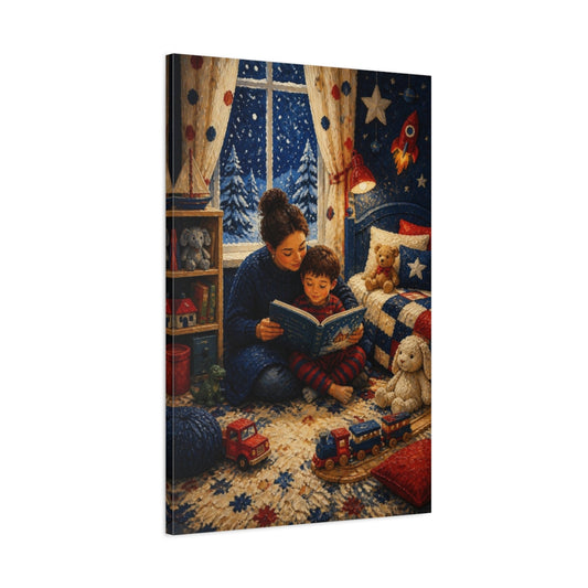 Main Mockup. Kids Room Bedtime Reading shown as canvas print