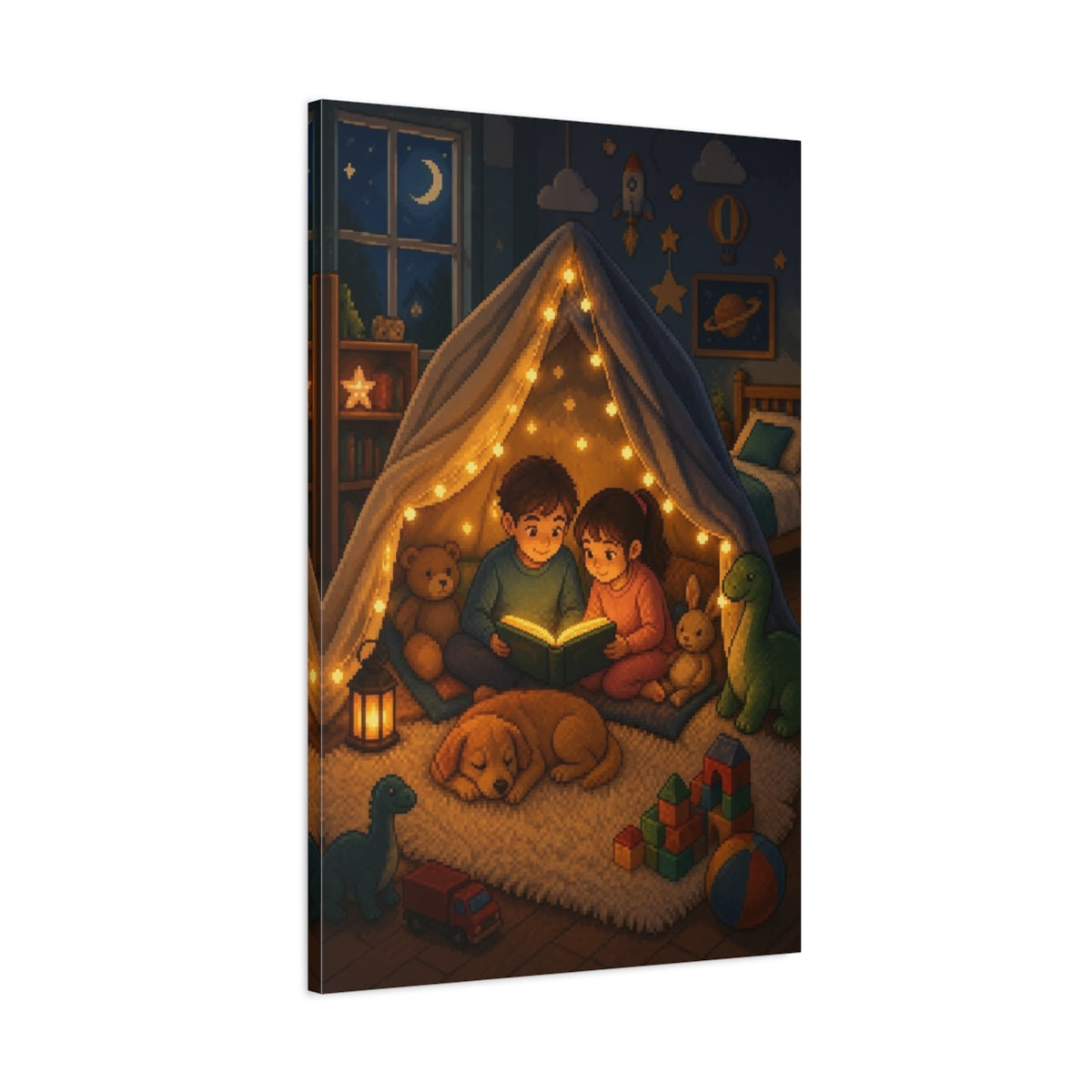 Main Mockup. Kids Room Blanket Fort shown as canvas print