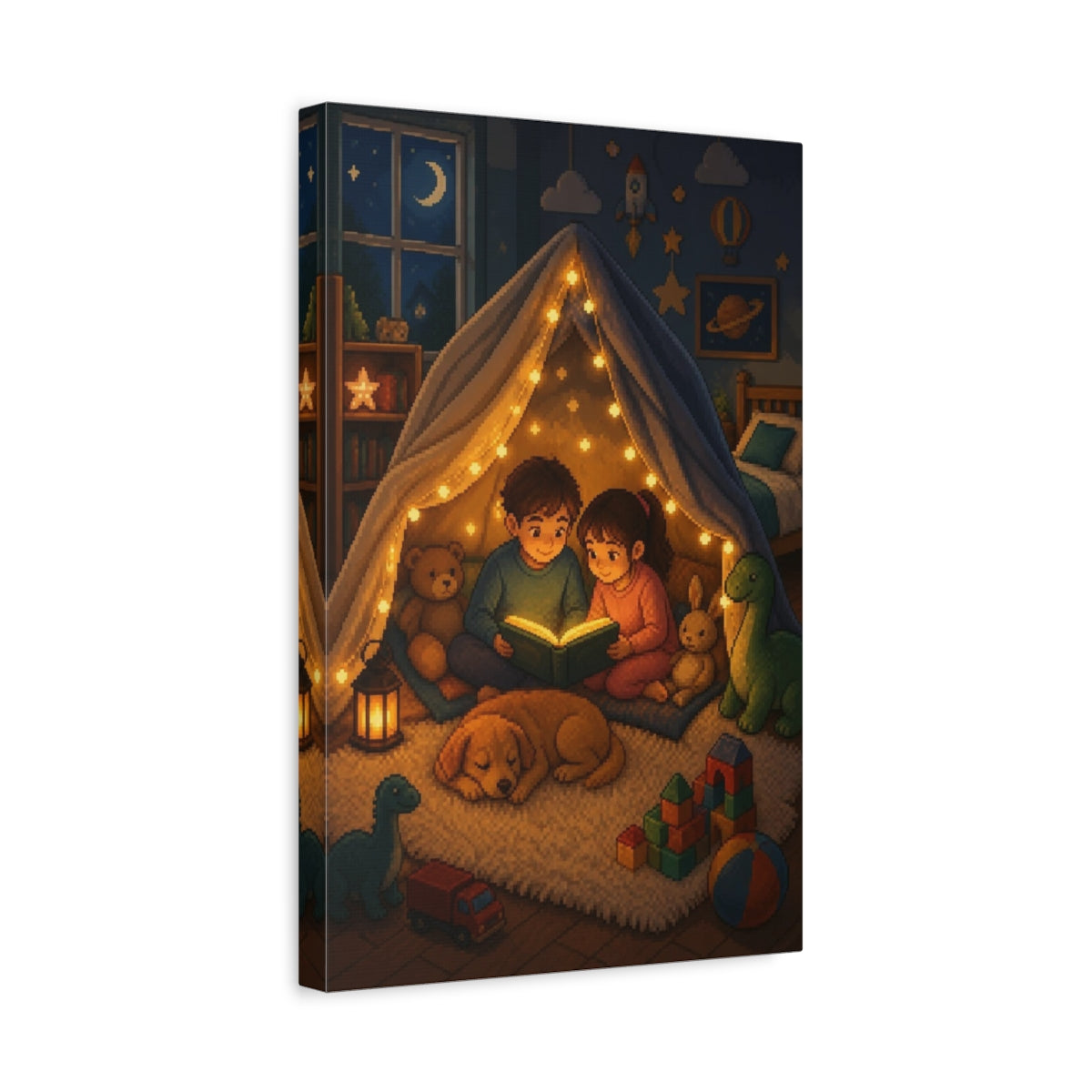 Side Mockup 4. Kids Room Blanket Fort shown as canvas print
