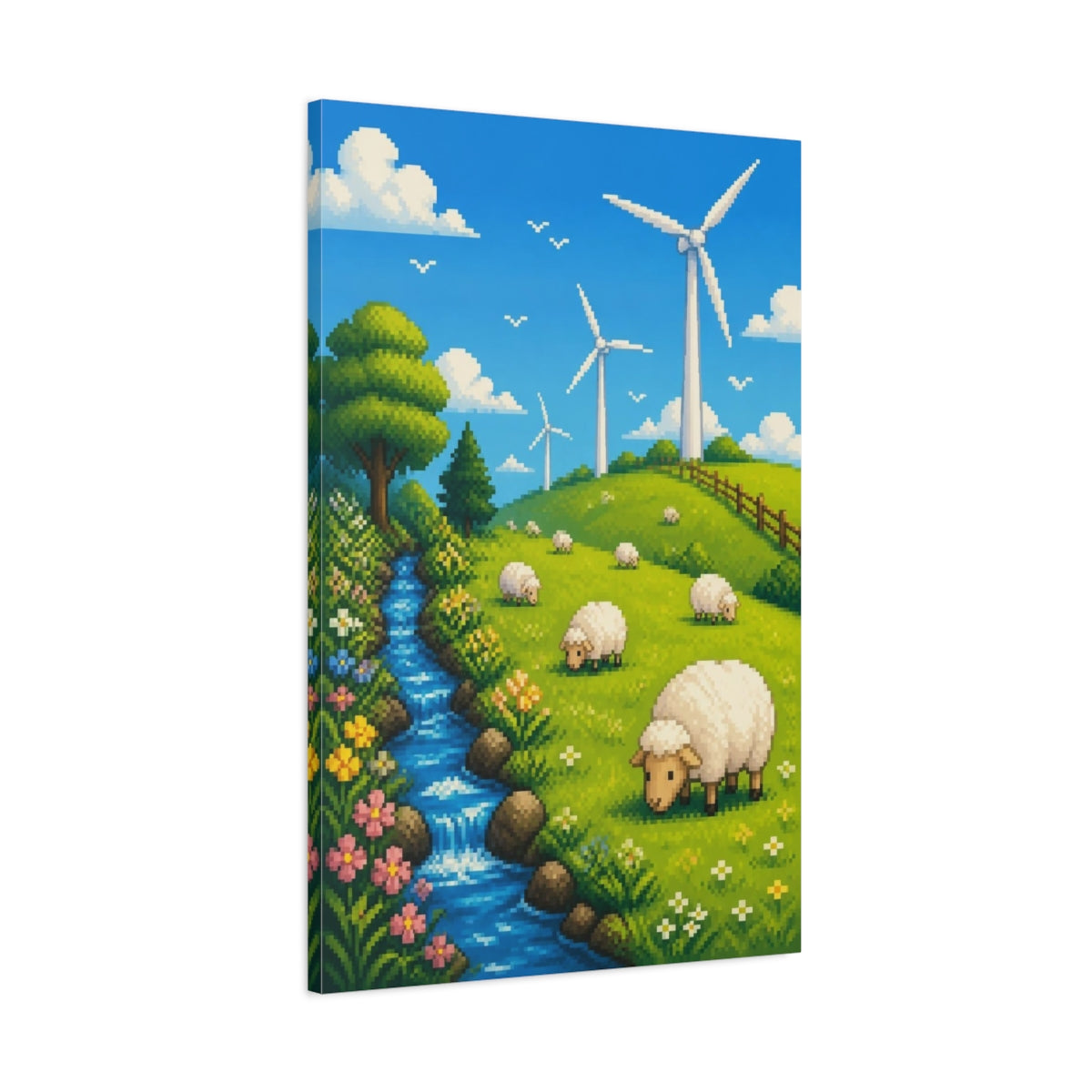 Main Mockup. Kids Room Sheep Meadow shown as canvas print
