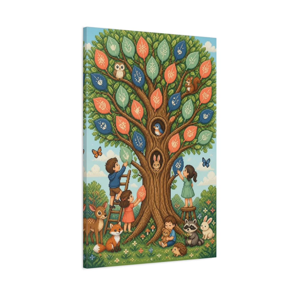 Main Mockup. Kids Room Tree Keepsake shown as canvas print