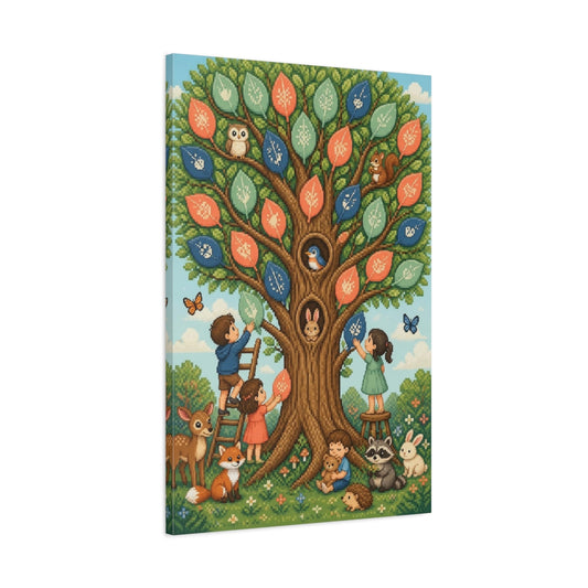 Main Mockup. Kids Room Tree Keepsake shown as canvas print