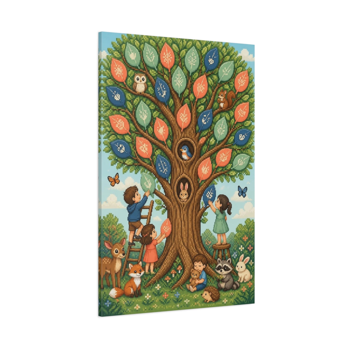 Side Mockup 1. Kids Room Tree Keepsake shown as canvas print