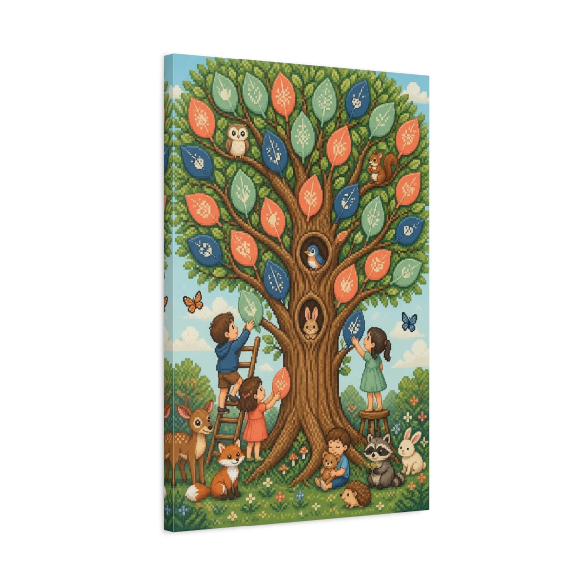 Side Mockup 2. Kids Room Tree Keepsake shown as canvas print