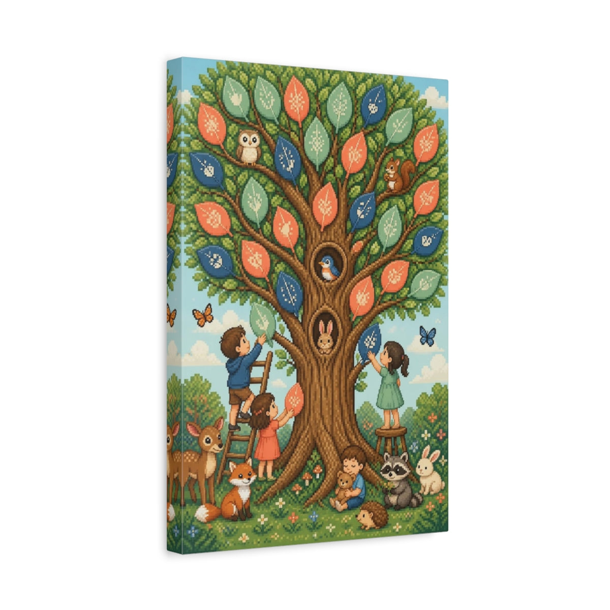 Side Mockup 4. Kids Room Tree Keepsake shown as canvas print