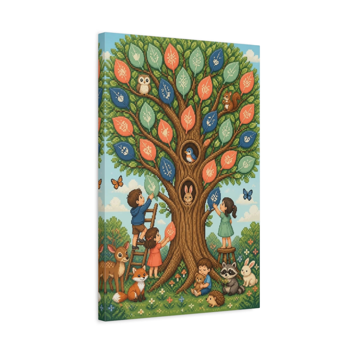 Side Mockup 3. Kids Room Tree Keepsake shown as canvas print