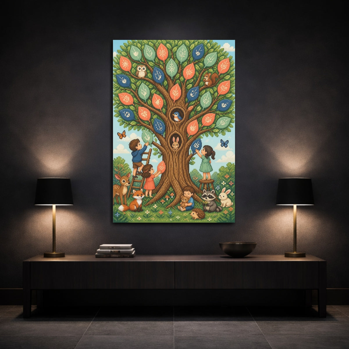 Mockup 3. Kids Room Tree Keepsake shown as canvas print