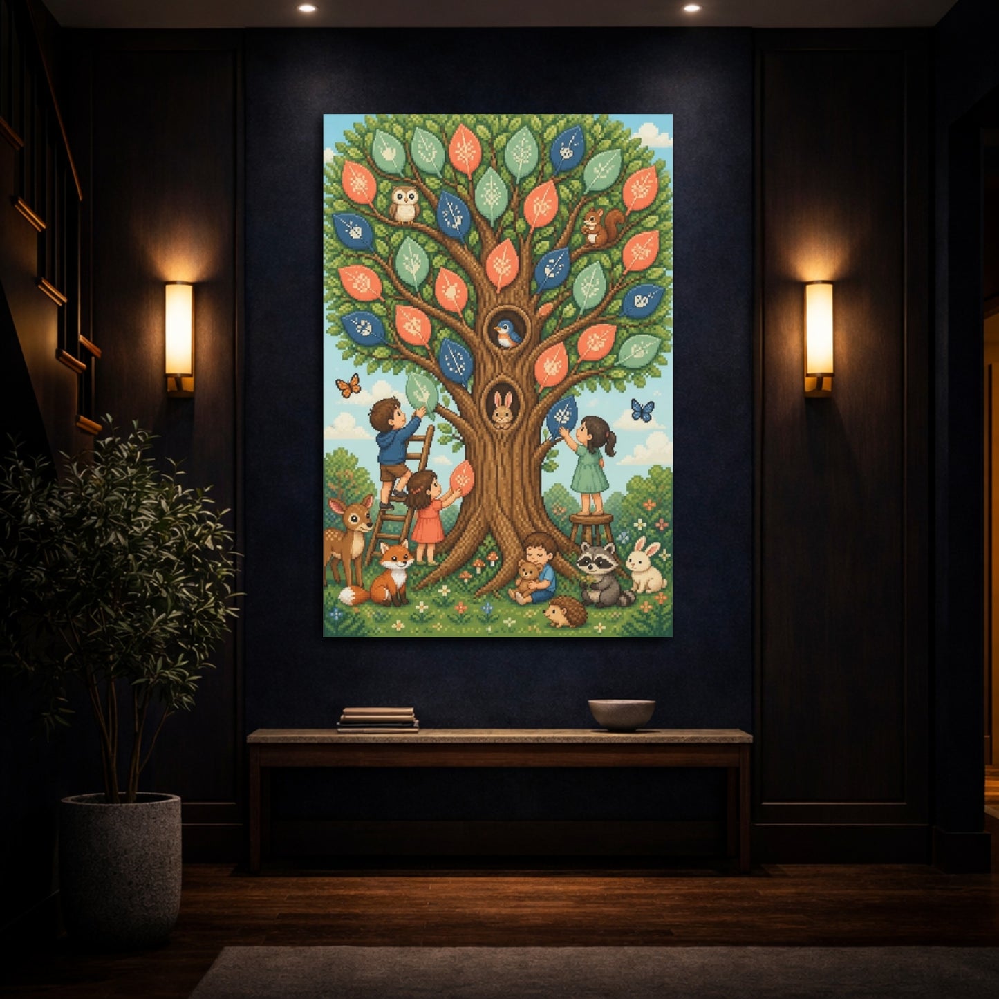 Mockup 4. Kids Room Tree Keepsake shown as canvas print