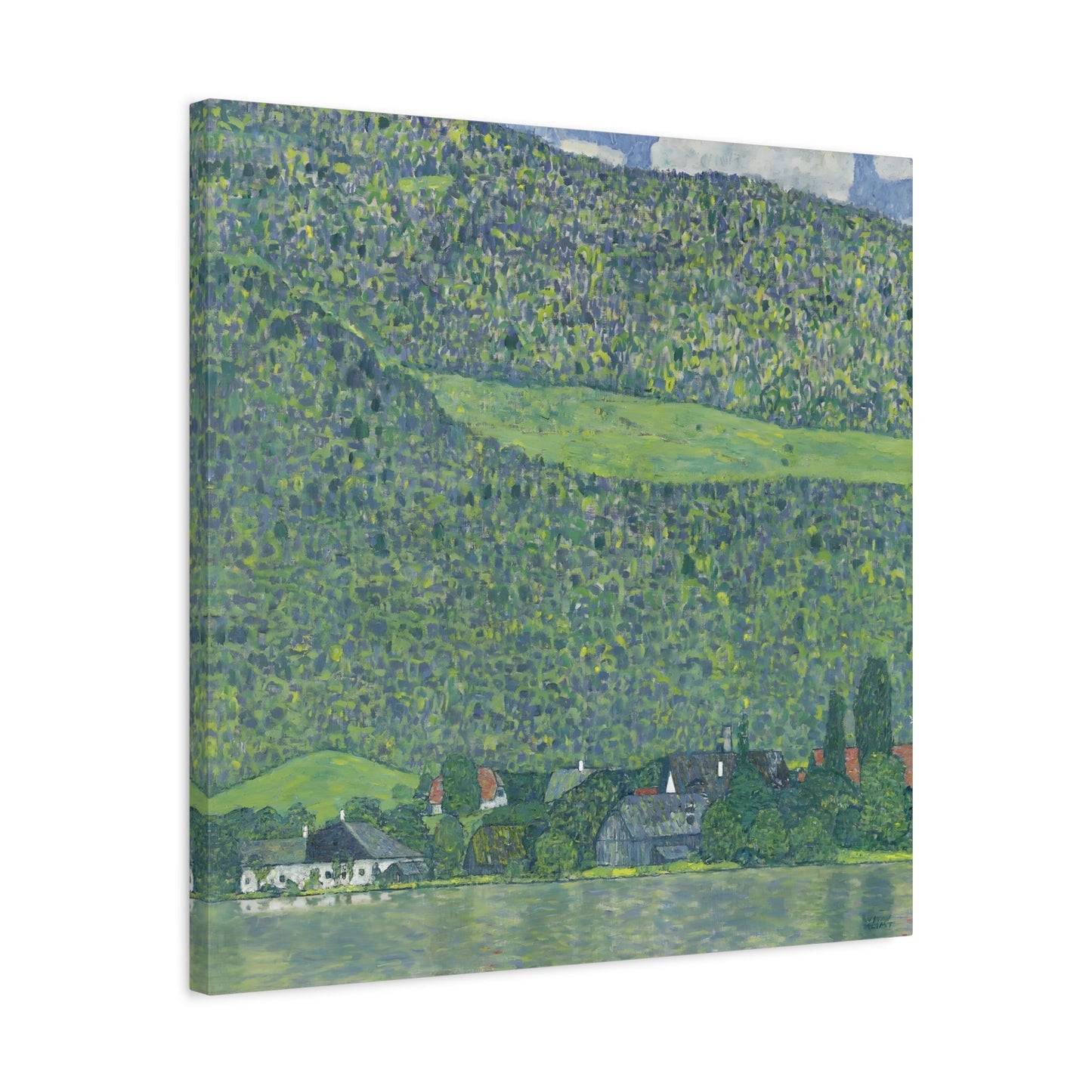 Klimt Litzlberg on Lake Attersee - Square Canvas Wall Art Print