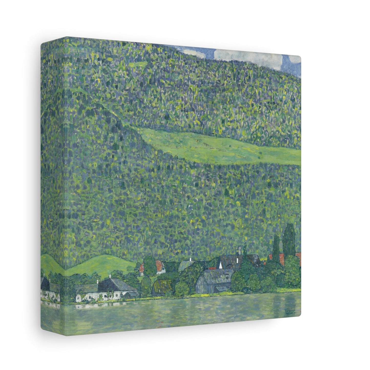 Klimt Litzlberg on Lake Attersee - Square Canvas Wall Art Print