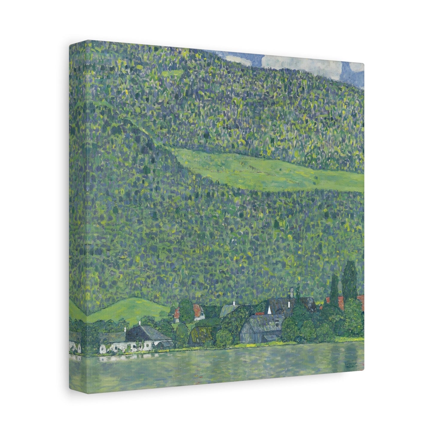 Klimt Litzlberg on Lake Attersee - Square Canvas Wall Art Print