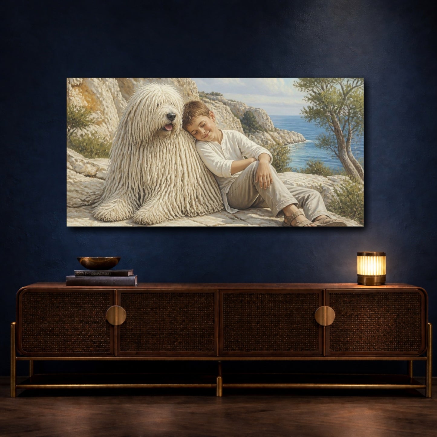 Mockup 4. Komondor Pet Companion shown as canvas print