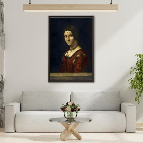 La Belle Ferronniere Canvas Wall Art Print - Large Framed Da Vinci - YesArtYes