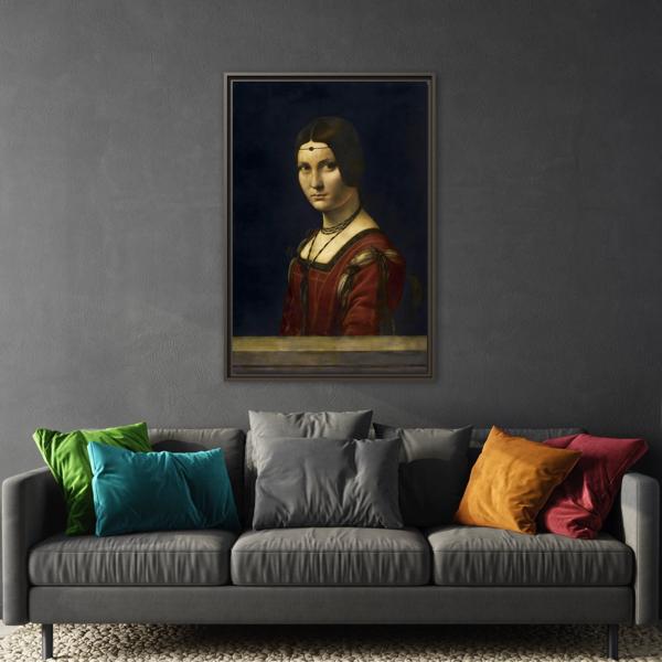 La Belle Ferronniere Canvas Wall Art Print - Large Framed Da Vinci - YesArtYes