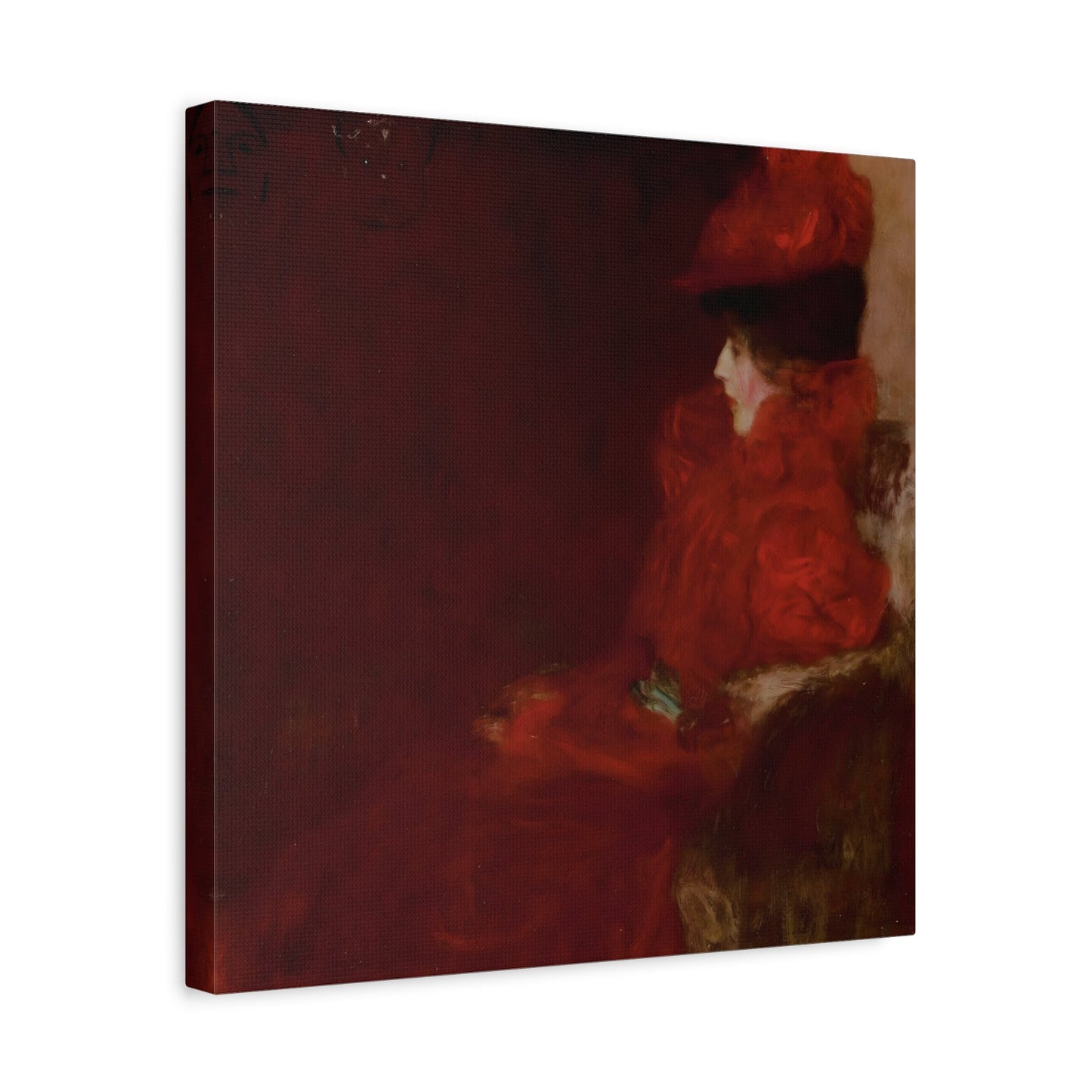 Lady in an Armchair Red Canvas Print - Wall Art Prints Reproduction