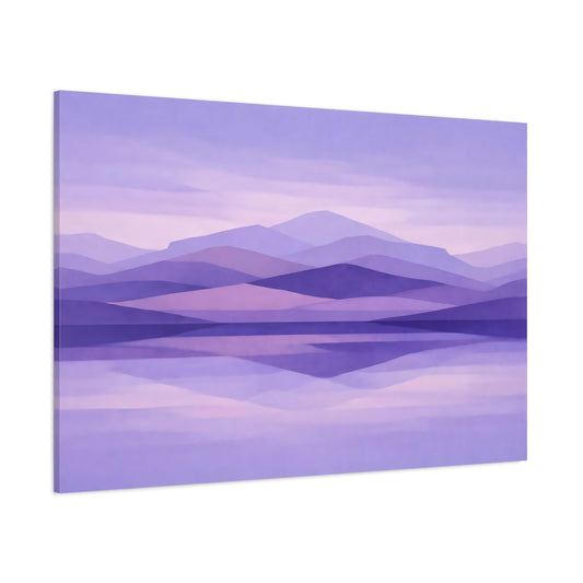 Landscape Abstract Purple shown as stretched canvas wall art