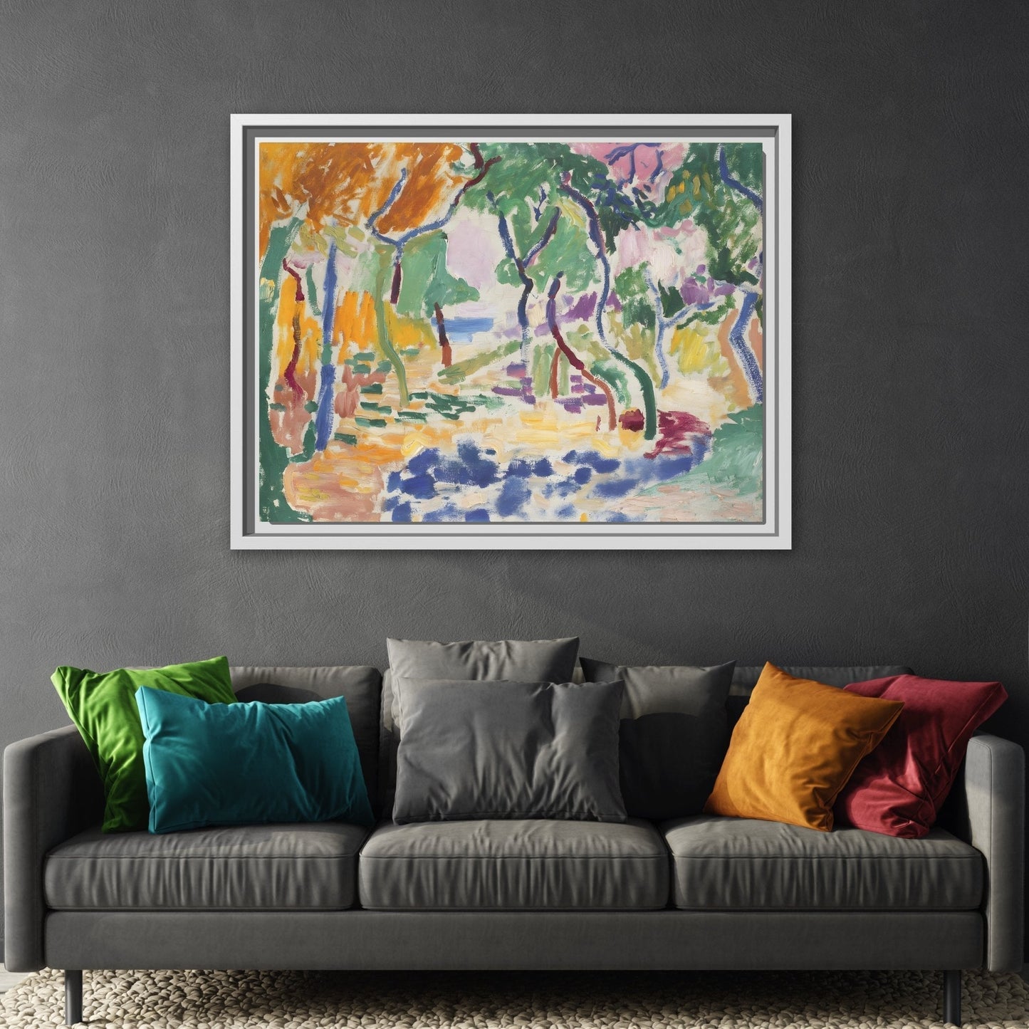 Landscape at Collioure Matisse Canvas Print - Colorful Framed Wall Art - YesArtYes