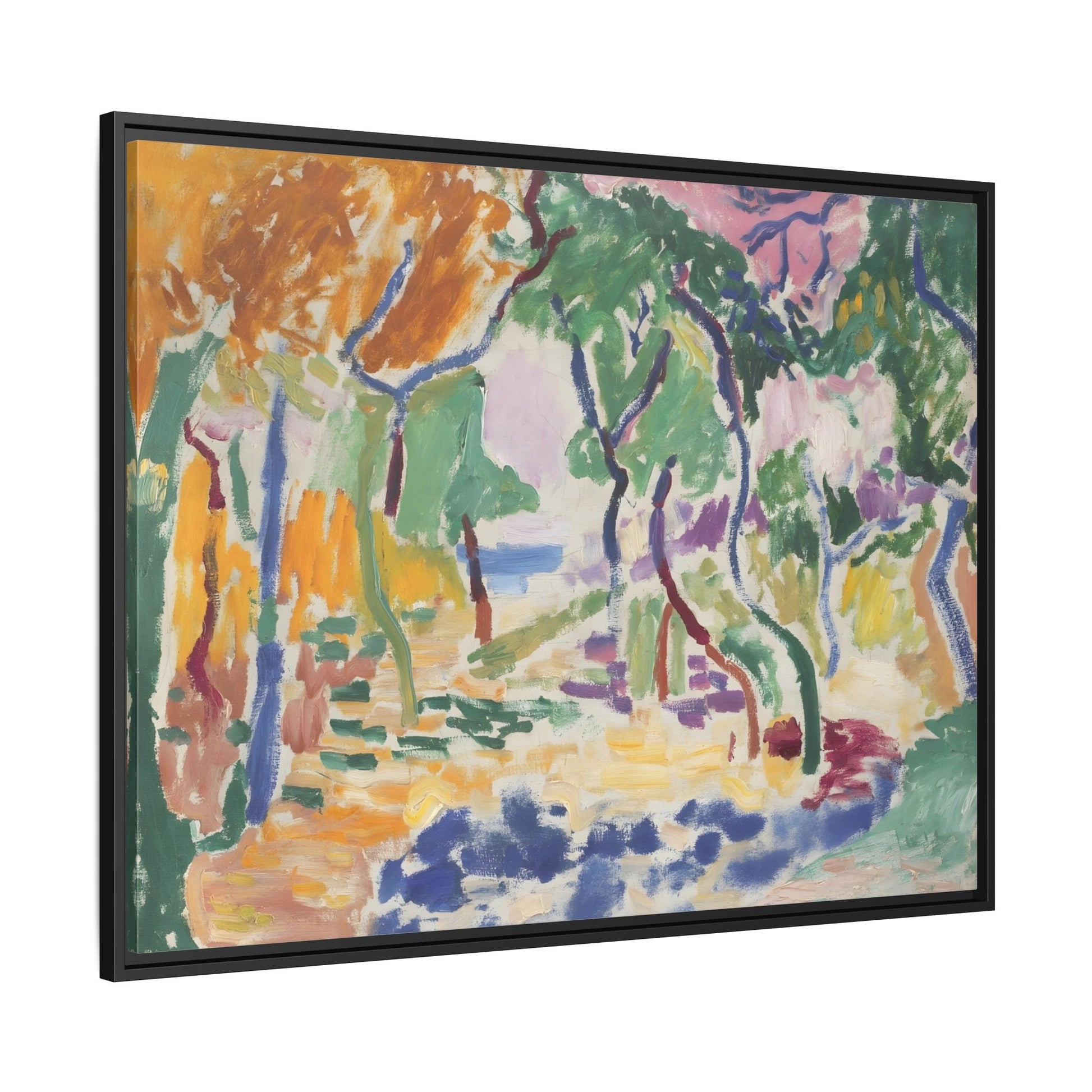 Landscape at Collioure Matisse Canvas Print - Colorful Framed Wall Art - YesArtYes
