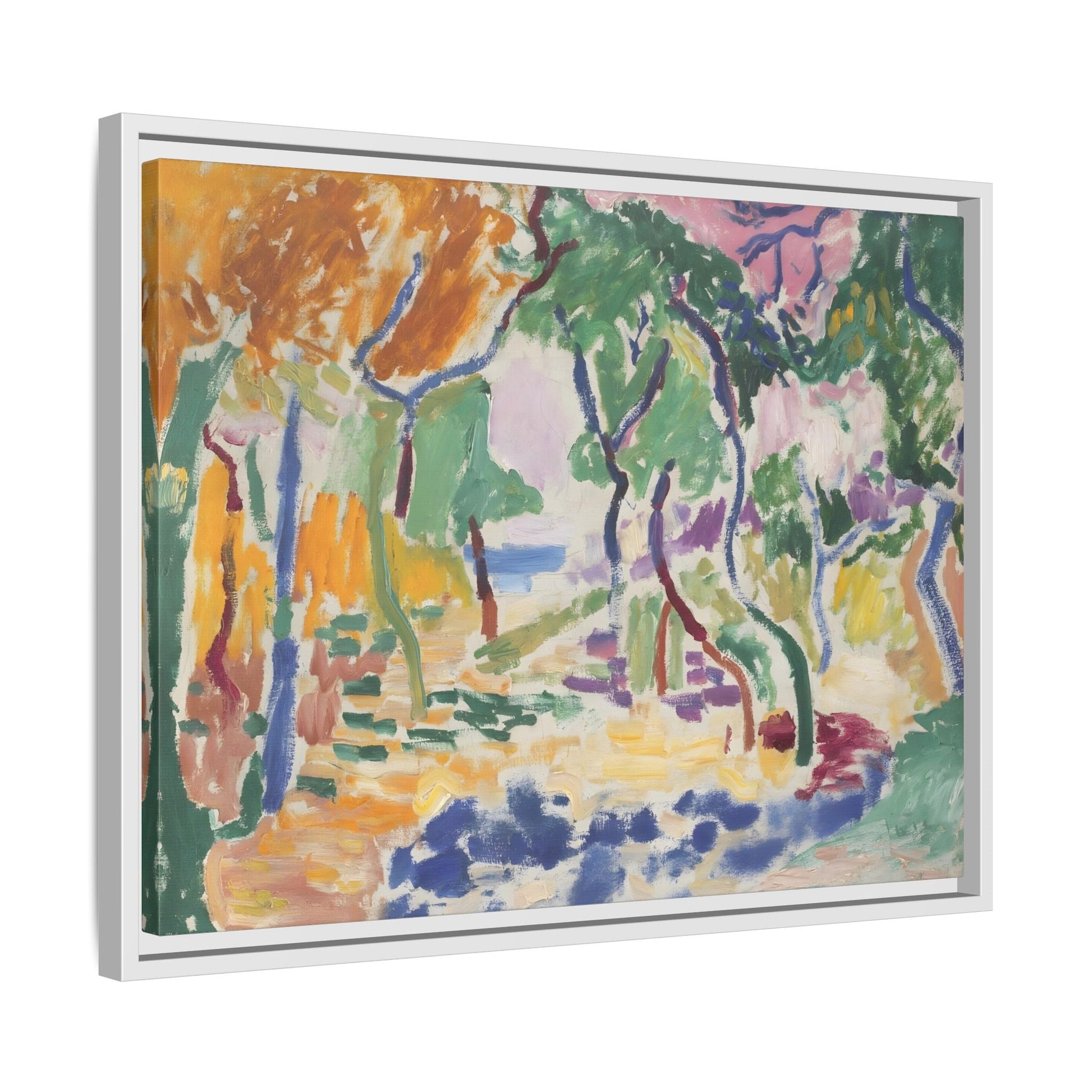 Landscape at Collioure Matisse Canvas Print - Colorful Framed Wall Art - YesArtYes