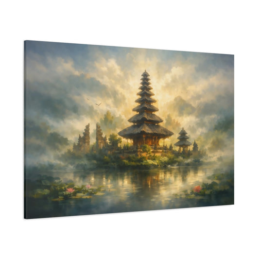 Landscape Bali Temple shown as stretched canvas wall art