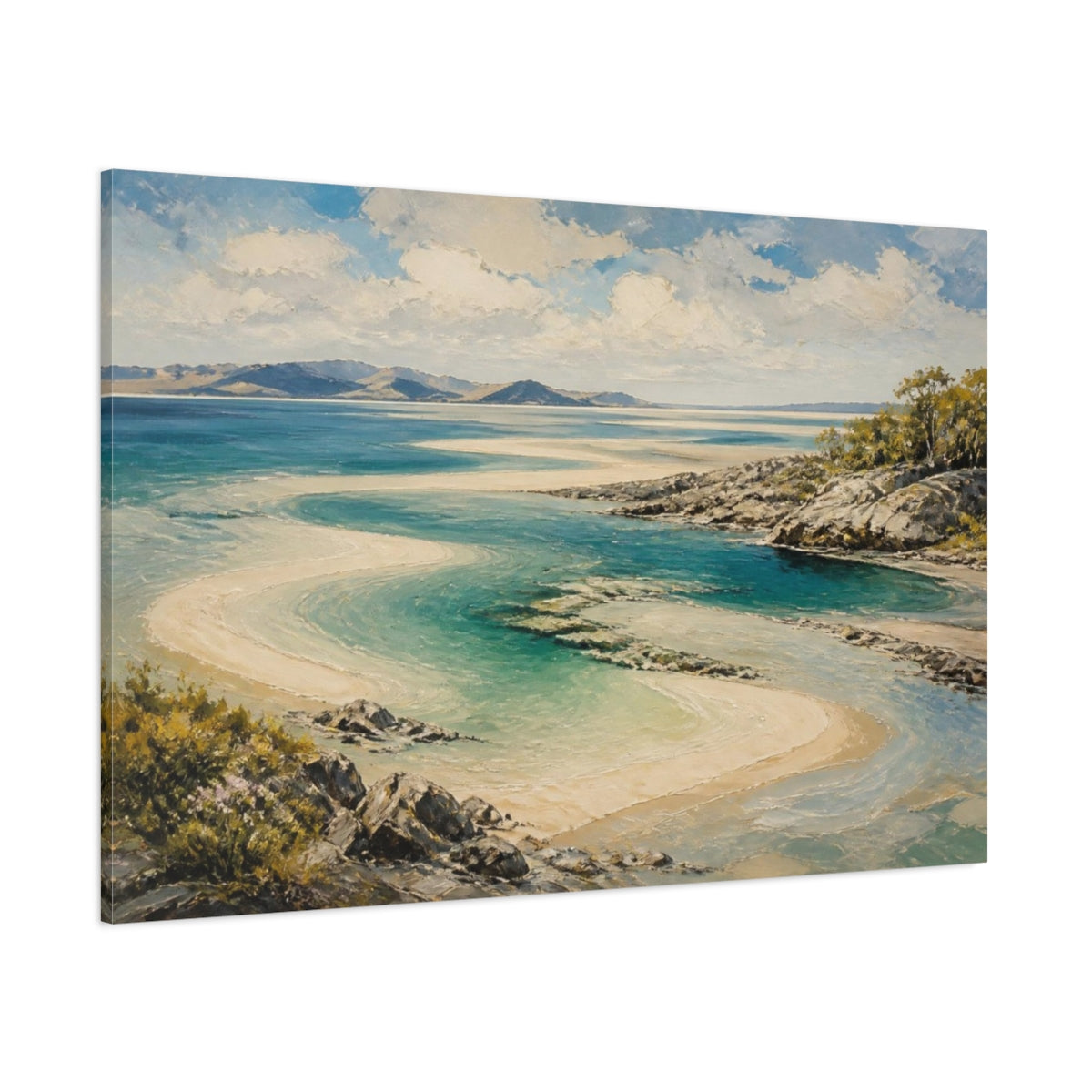 Side Mockup 1. Landscape shown as canvas print