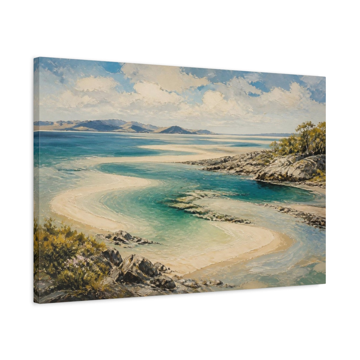 Side Mockup 2. Landscape shown as canvas print