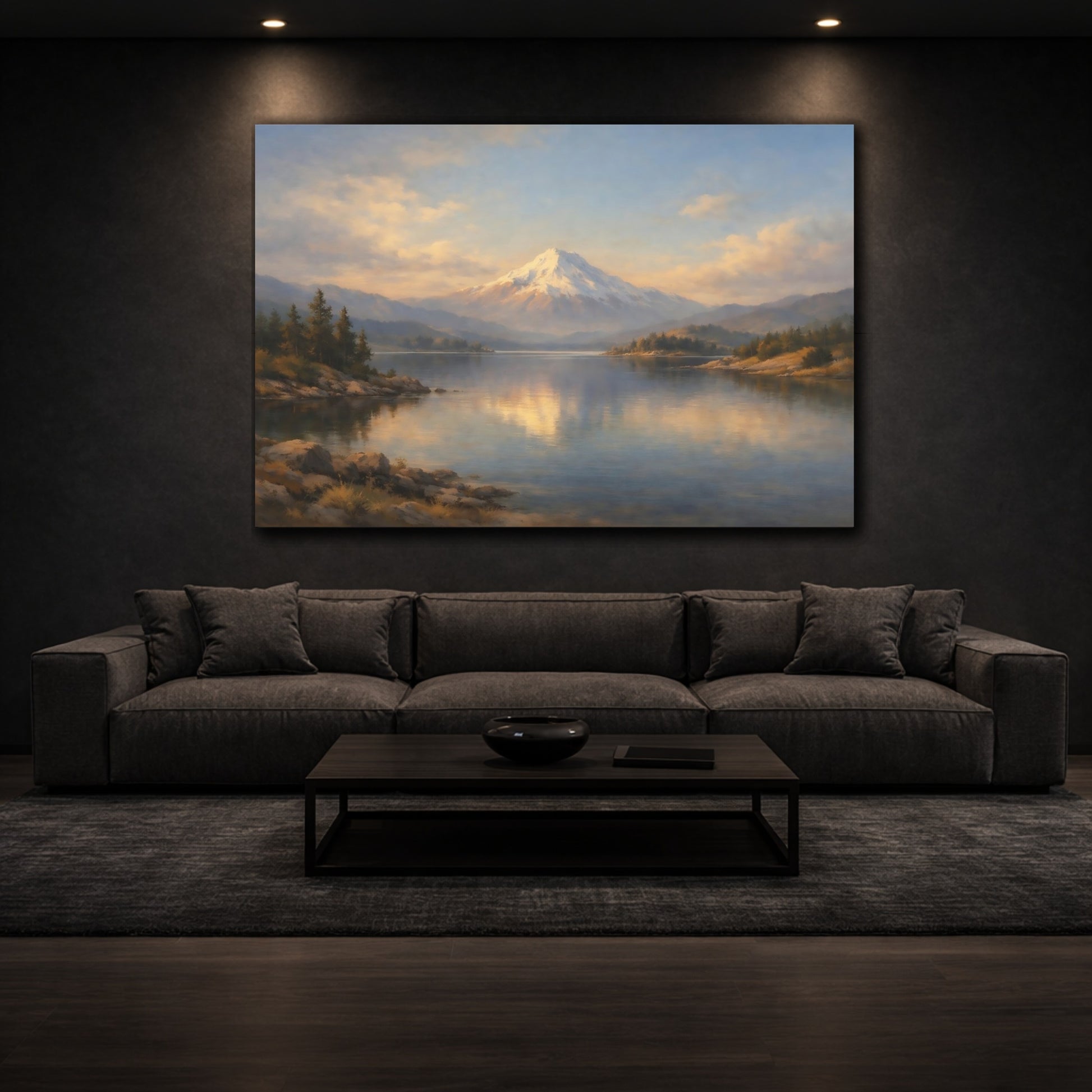 Mockup 2. Landscape Compass Direction Scene shown as stretched canvas wall art