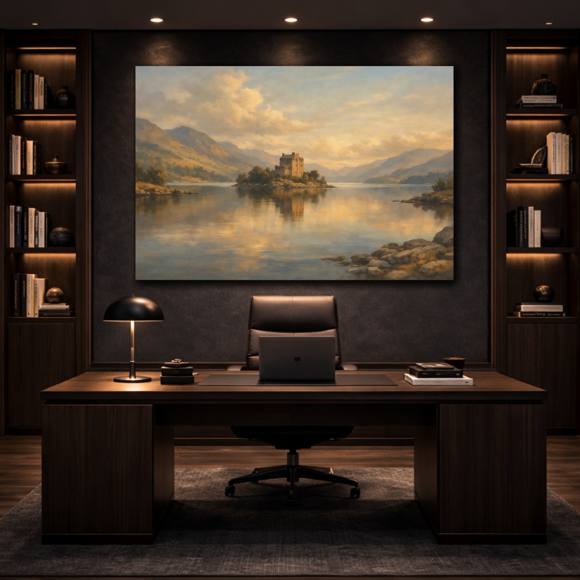 Mockup 4. Landscape Concrete Wall Cinematic Light Composition shown as stretched canvas wall art