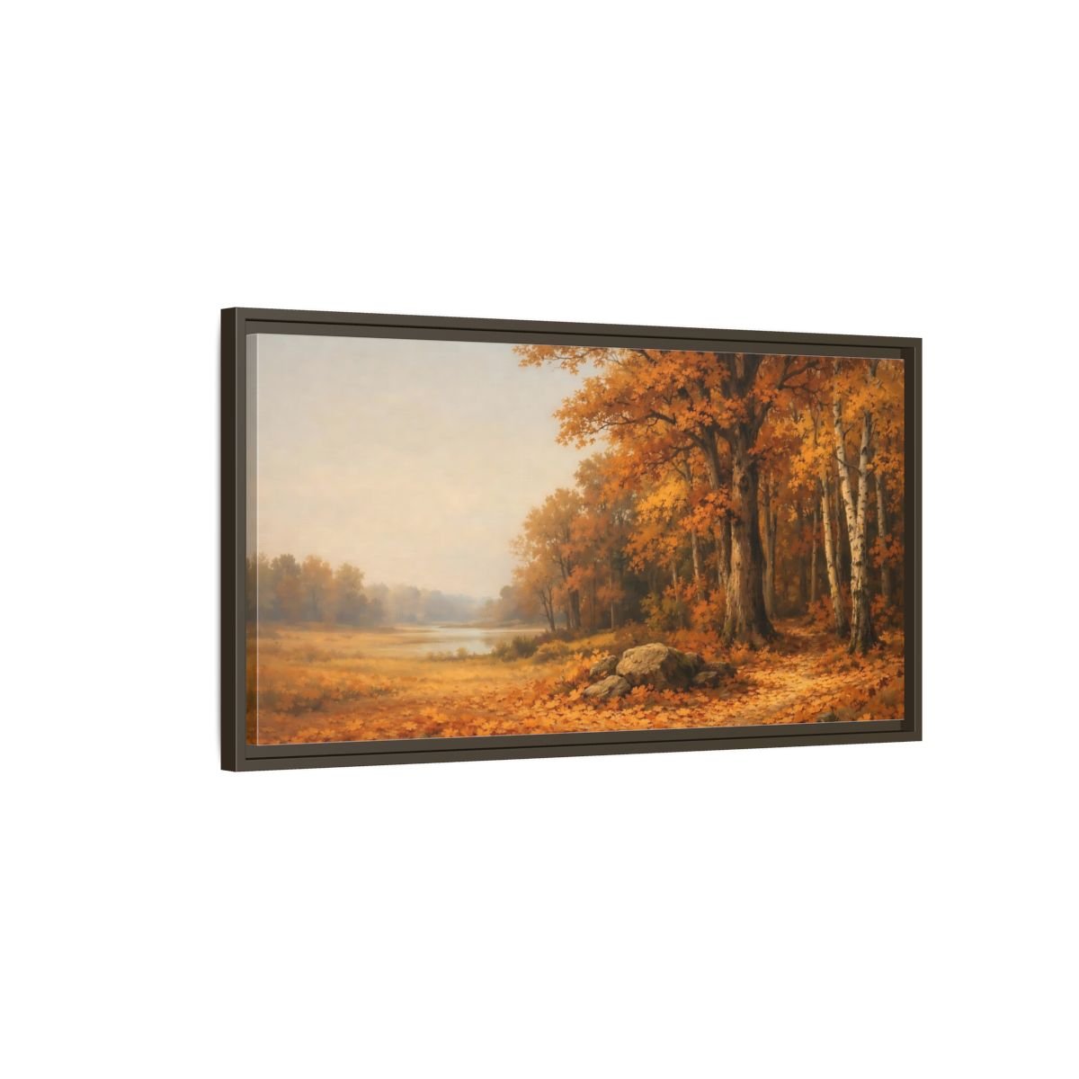 Landscape Nature Autumn Trees Forest - Framed Canvas Wall Art Print - YesArtYes