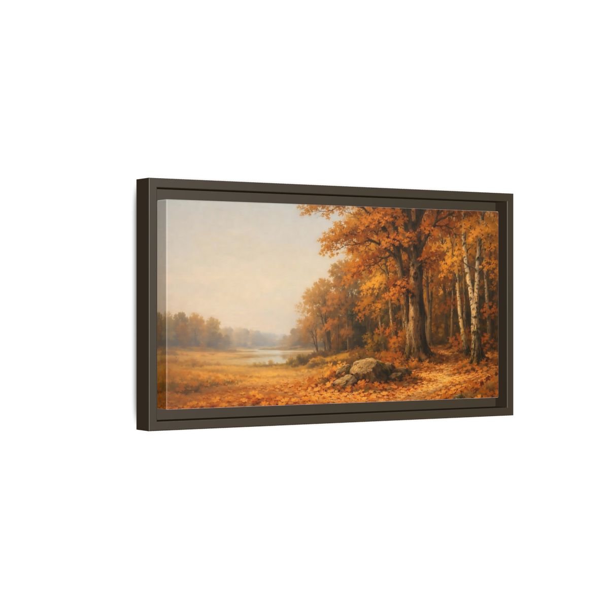 Landscape Nature Autumn Trees Forest - Framed Canvas Wall Art Print - YesArtYes