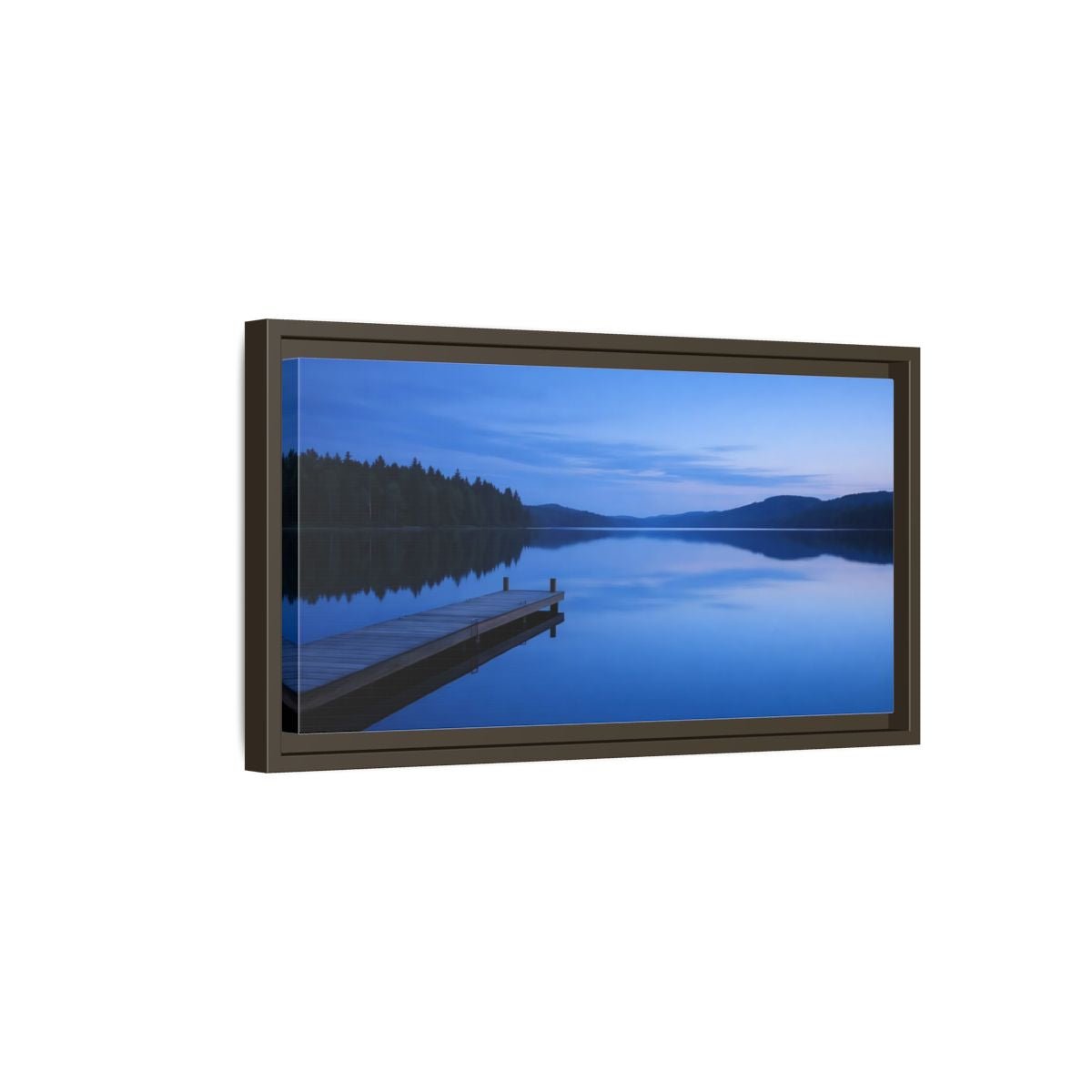 Landscape Nature Calm Lake Blue - Framed Canvas Wall Art Print - YesArtYes