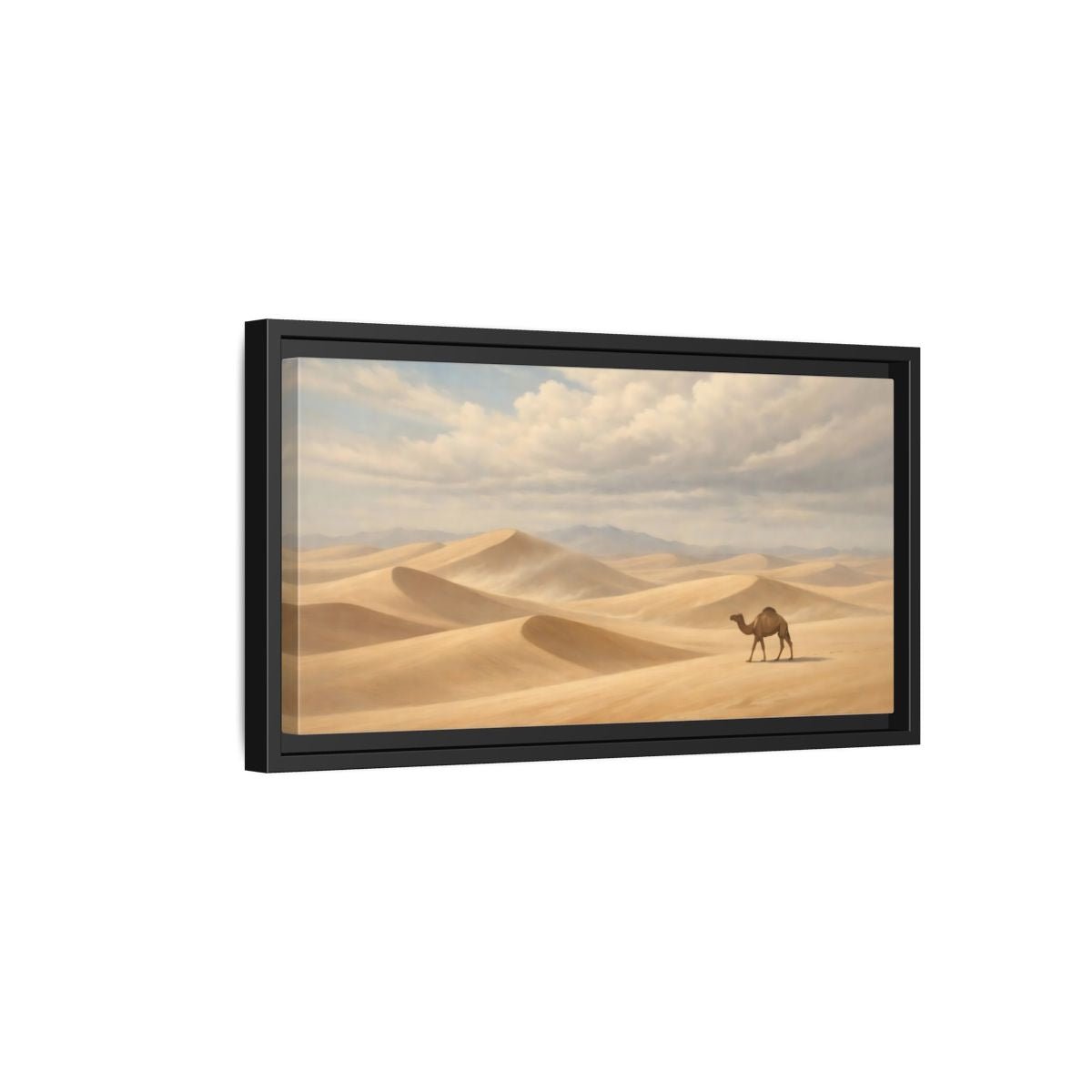 Landscape Nature Camel Desert - Framed Canvas Wall Art Print - YesArtYes