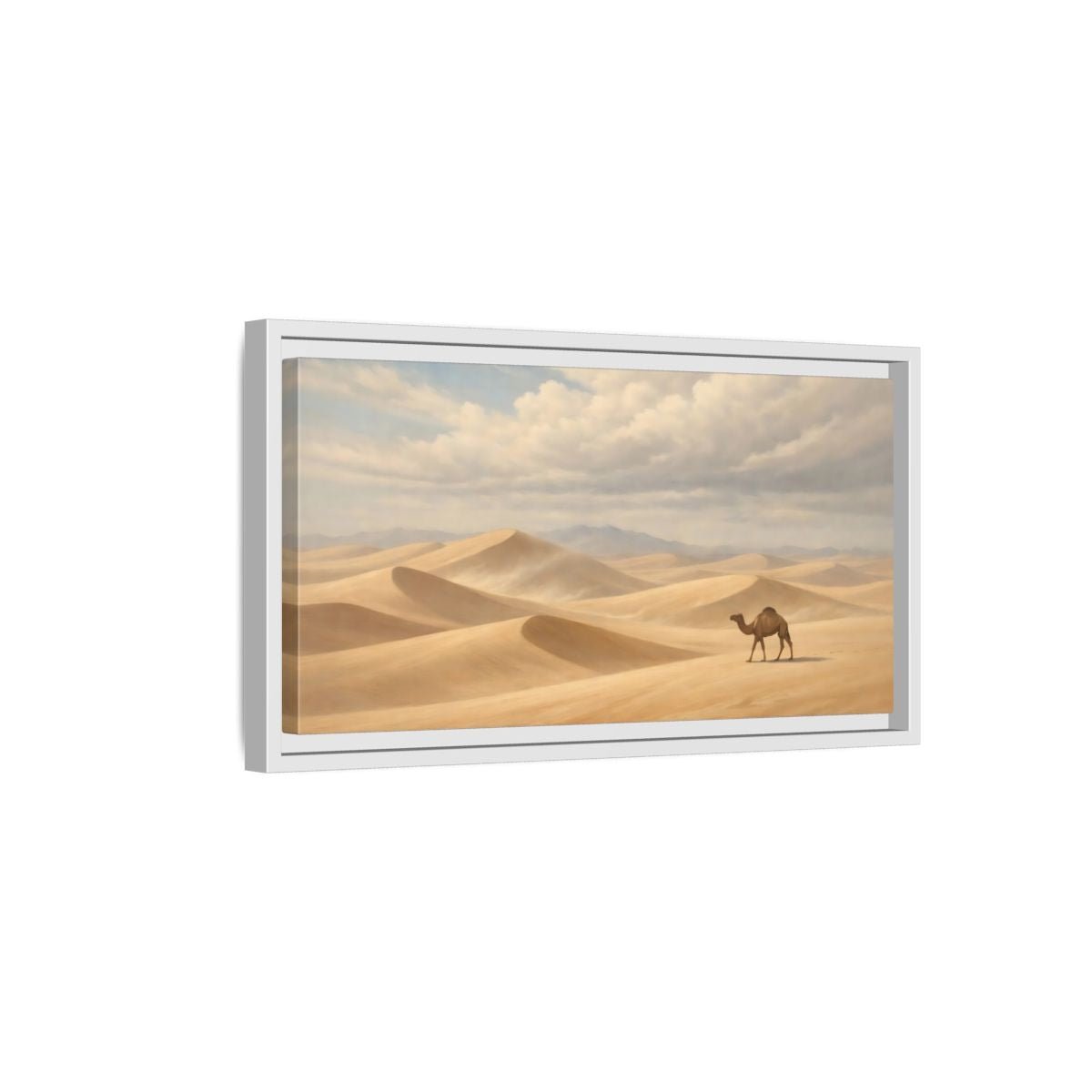 Landscape Nature Camel Desert - Framed Canvas Wall Art Print - YesArtYes
