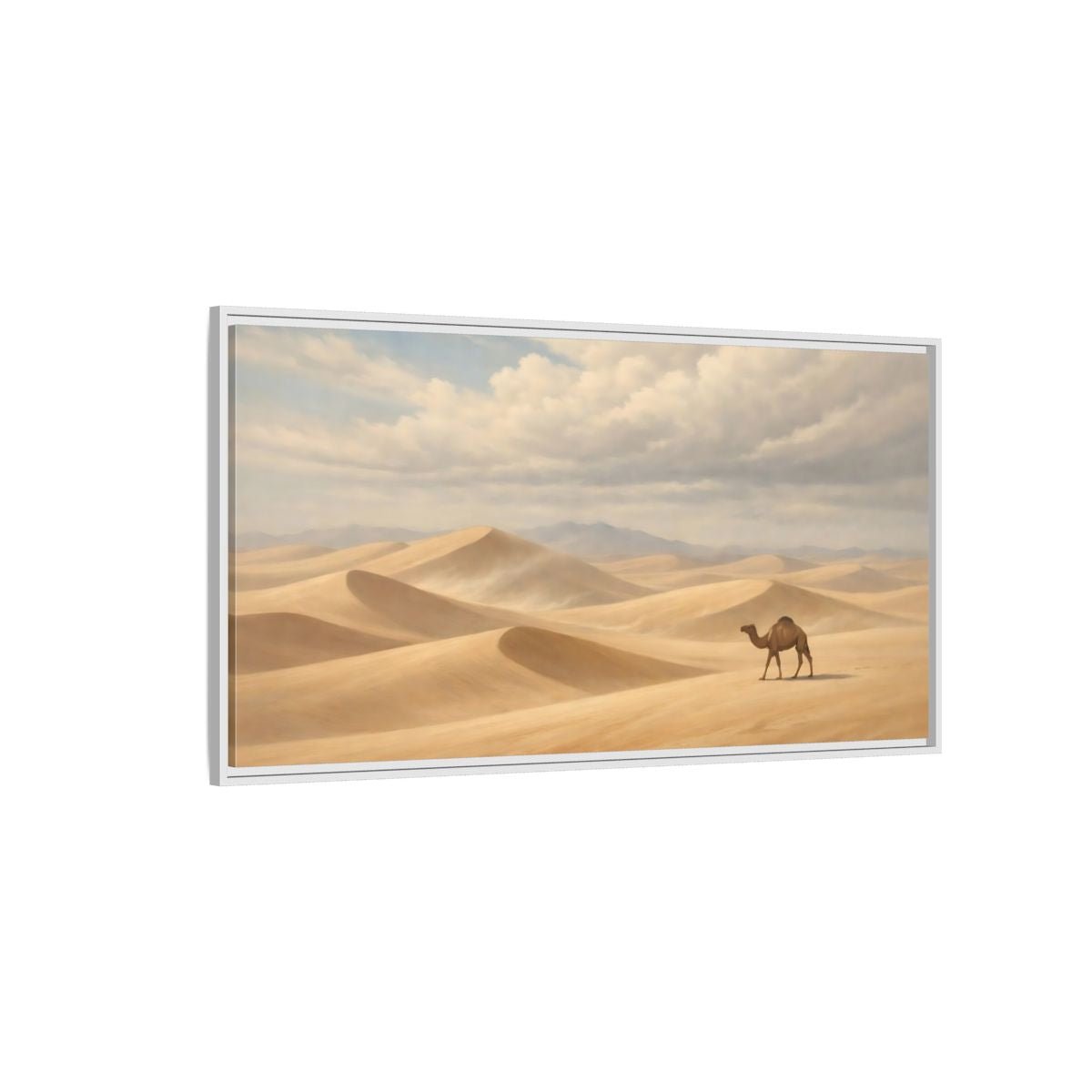 Landscape Nature Camel Desert - Framed Canvas Wall Art Print - YesArtYes