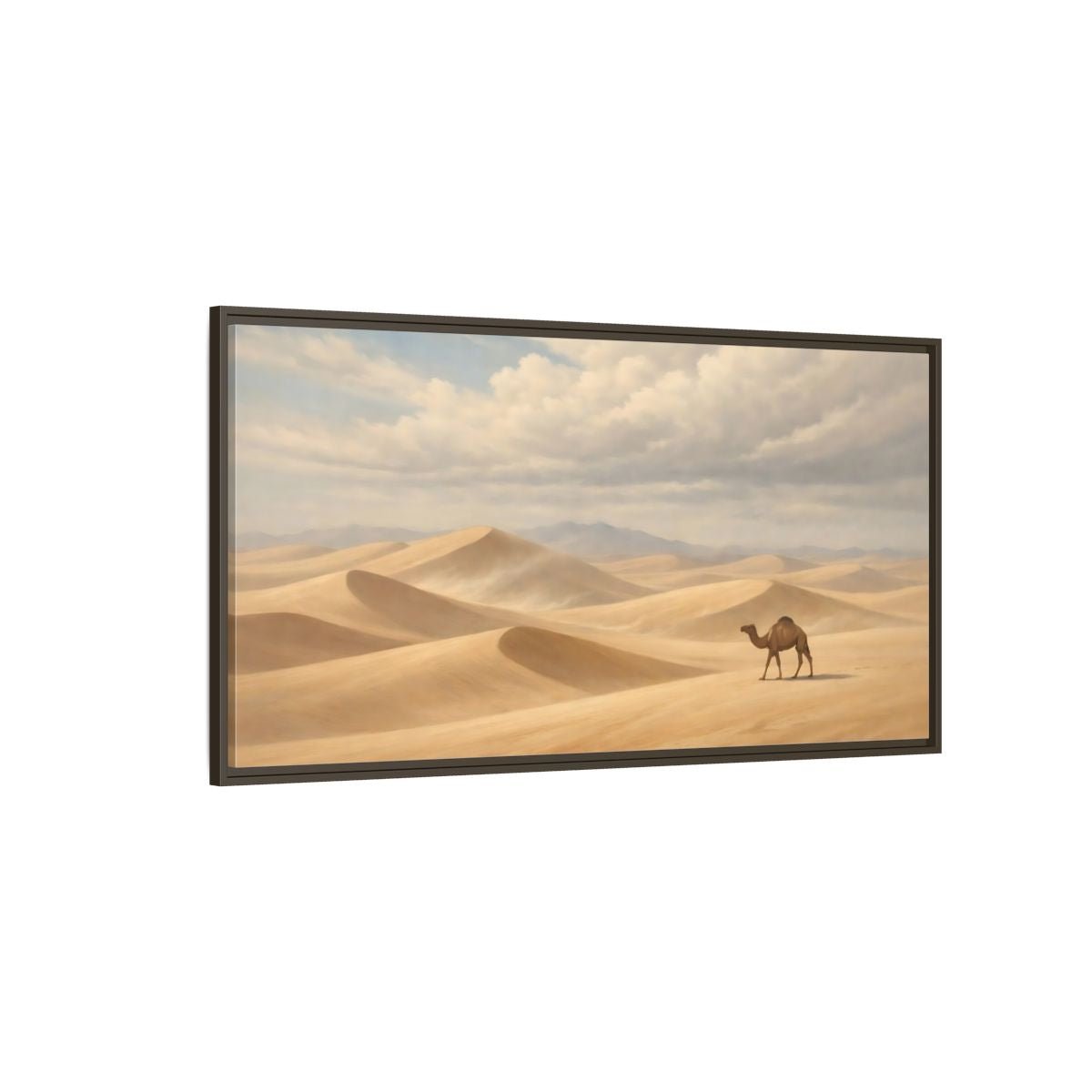 Landscape Nature Camel Desert - Framed Canvas Wall Art Print - YesArtYes