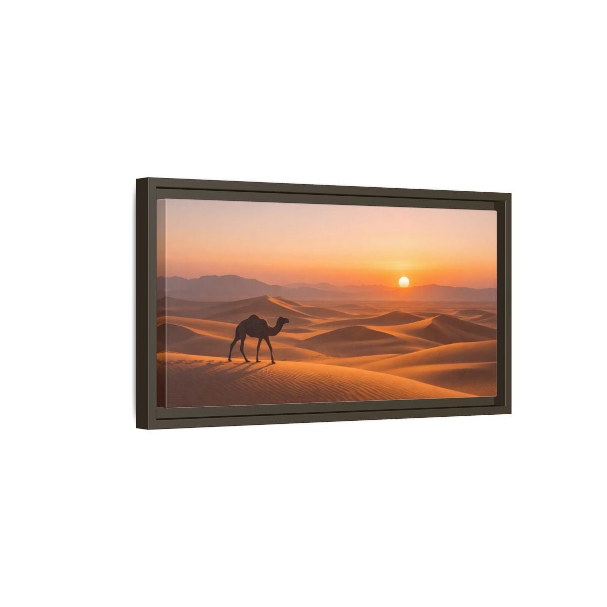 Landscape Nature Camel Orange Desert - Framed Canvas Wall Art Print - YesArtYes