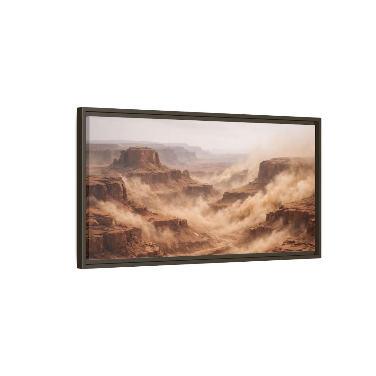 Landscape Nature Canyon Brown Orange - Framed Canvas Wall Art Print - YesArtYes