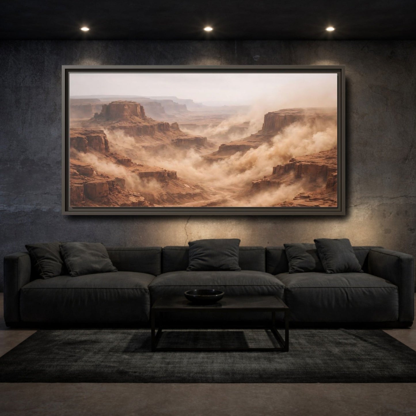 Landscape Nature Canyon Brown Orange - Framed Canvas Wall Art Print - YesArtYes