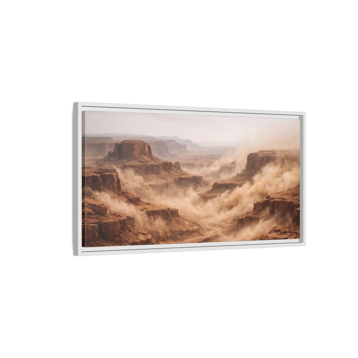 Landscape Nature Canyon Brown Orange - Framed Canvas Wall Art Print - YesArtYes