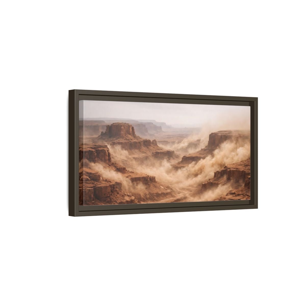 Landscape Nature Canyon Brown Orange - Framed Canvas Wall Art Print - YesArtYes