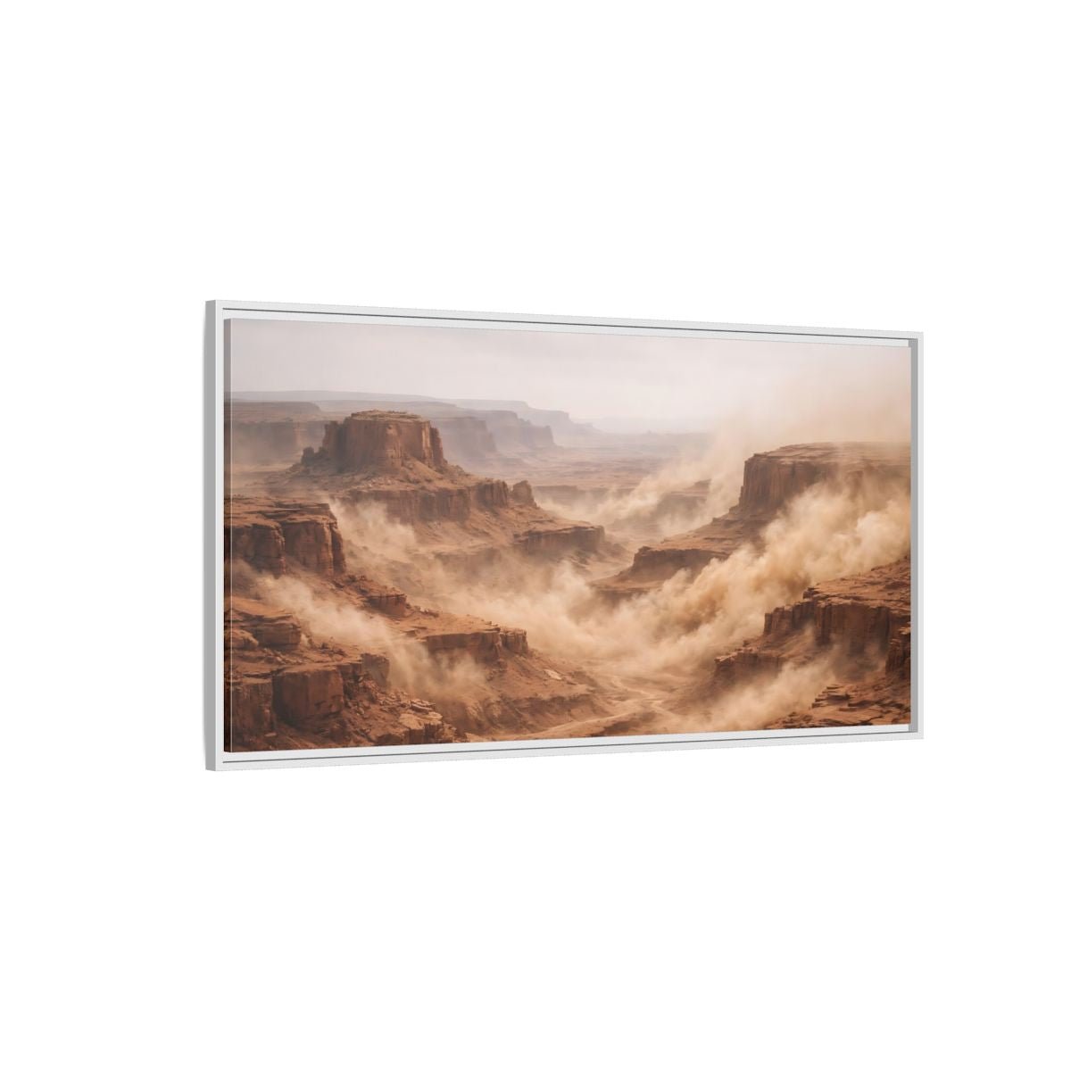 Landscape Nature Canyon Brown Orange - Framed Canvas Wall Art Print - YesArtYes