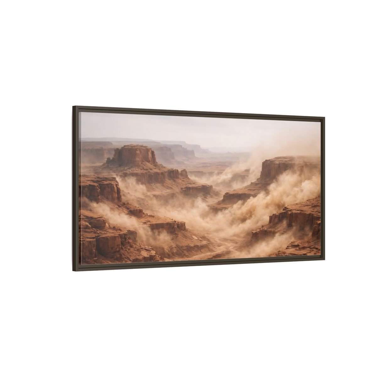 Landscape Nature Canyon Brown Orange - Framed Canvas Wall Art Print - YesArtYes