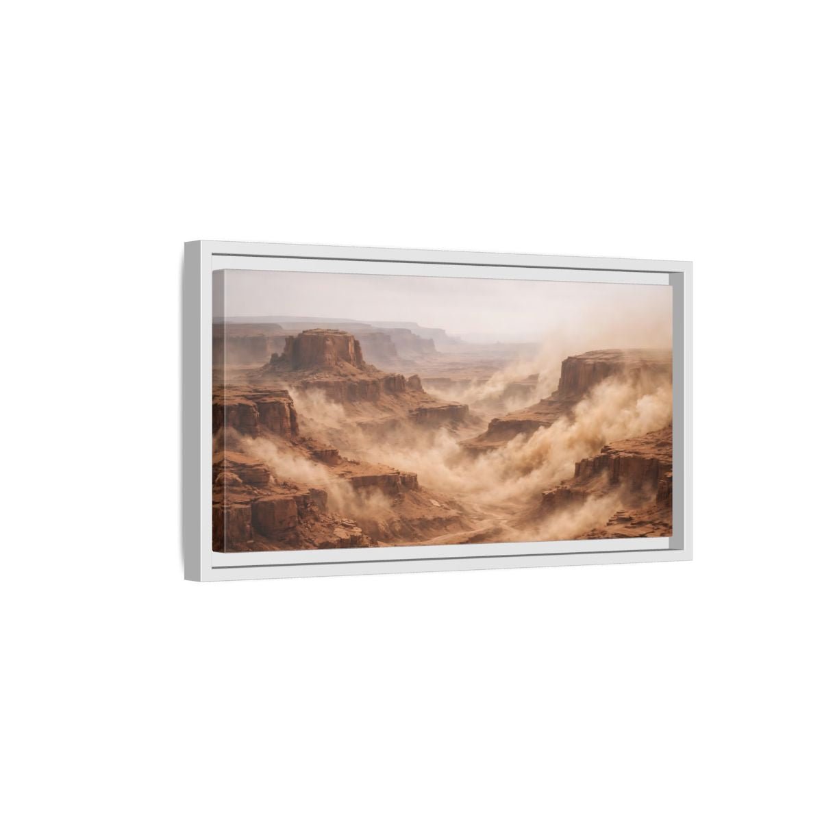 Landscape Nature Canyon Brown Orange - Framed Canvas Wall Art Print - YesArtYes