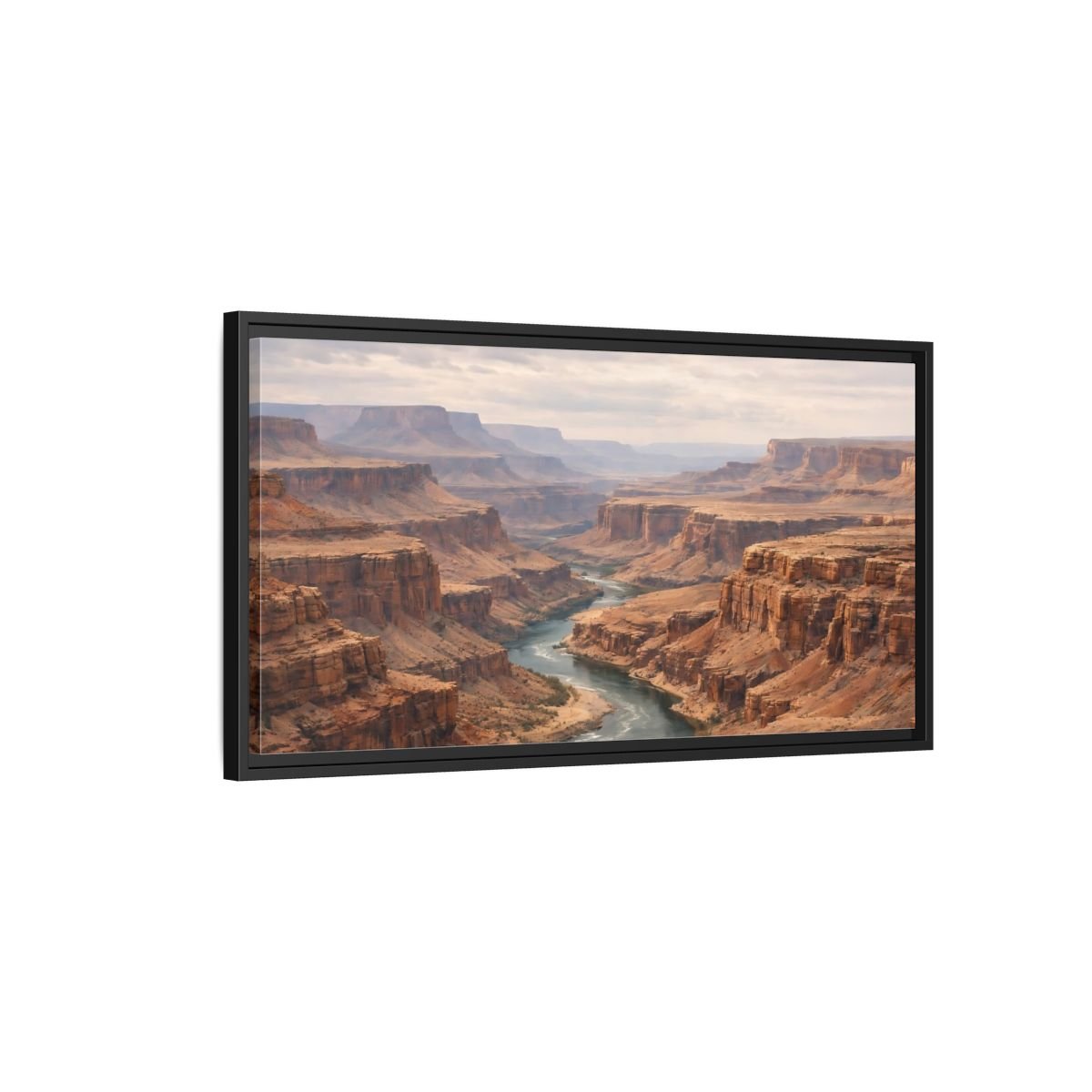 Landscape Nature Canyon River Desert - Framed Canvas Wall Art Print - YesArtYes