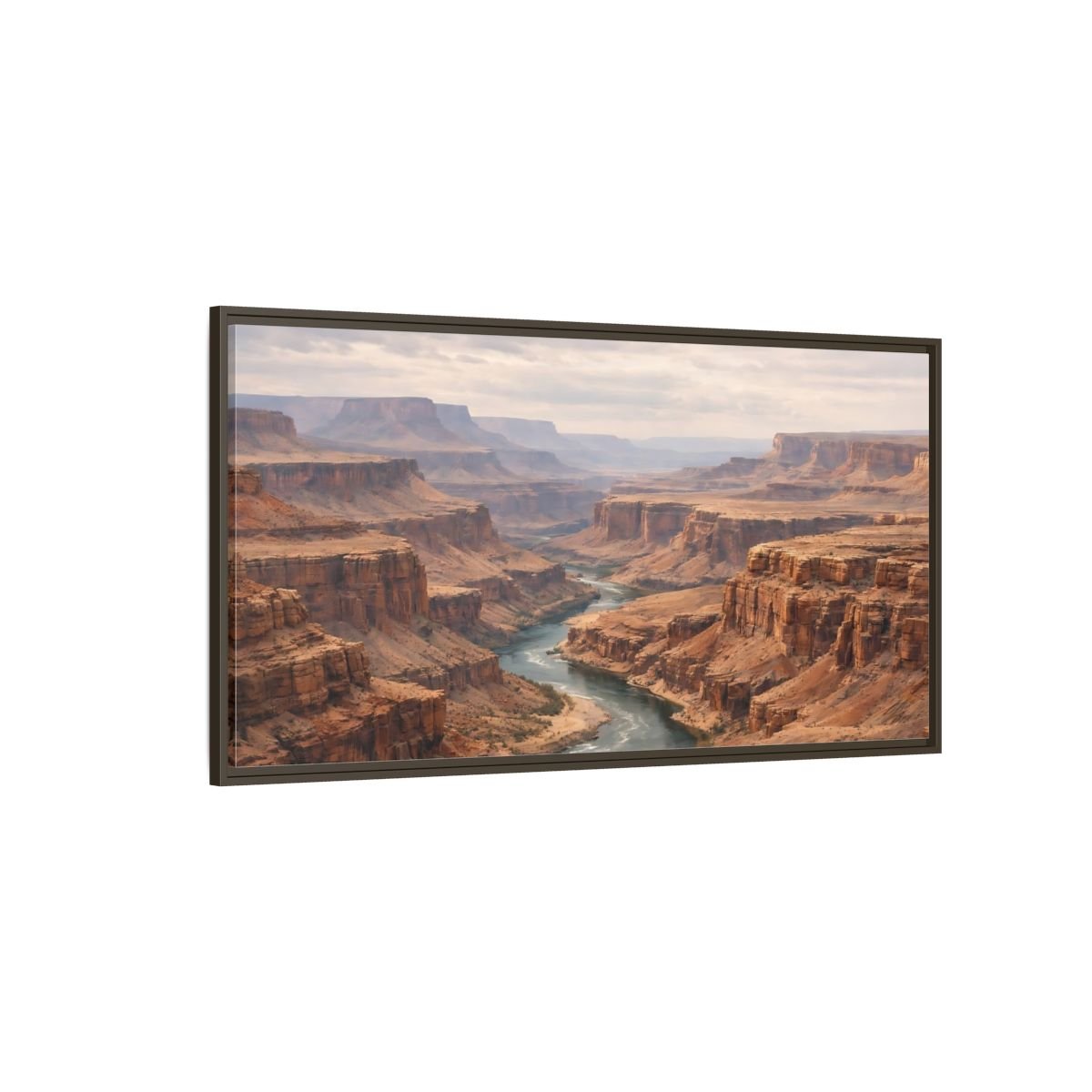 Landscape Nature Canyon River Desert - Framed Canvas Wall Art Print - YesArtYes
