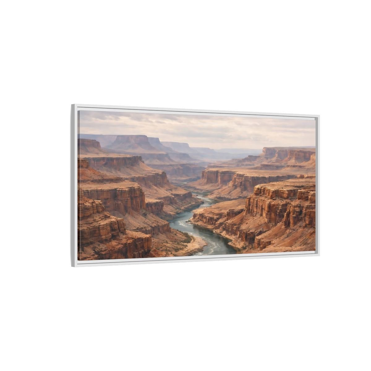 Landscape Nature Canyon River Desert - Framed Canvas Wall Art Print - YesArtYes