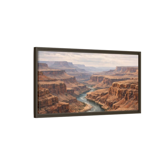 Landscape Nature Canyon River Desert - Framed Canvas Wall Art Print - YesArtYes