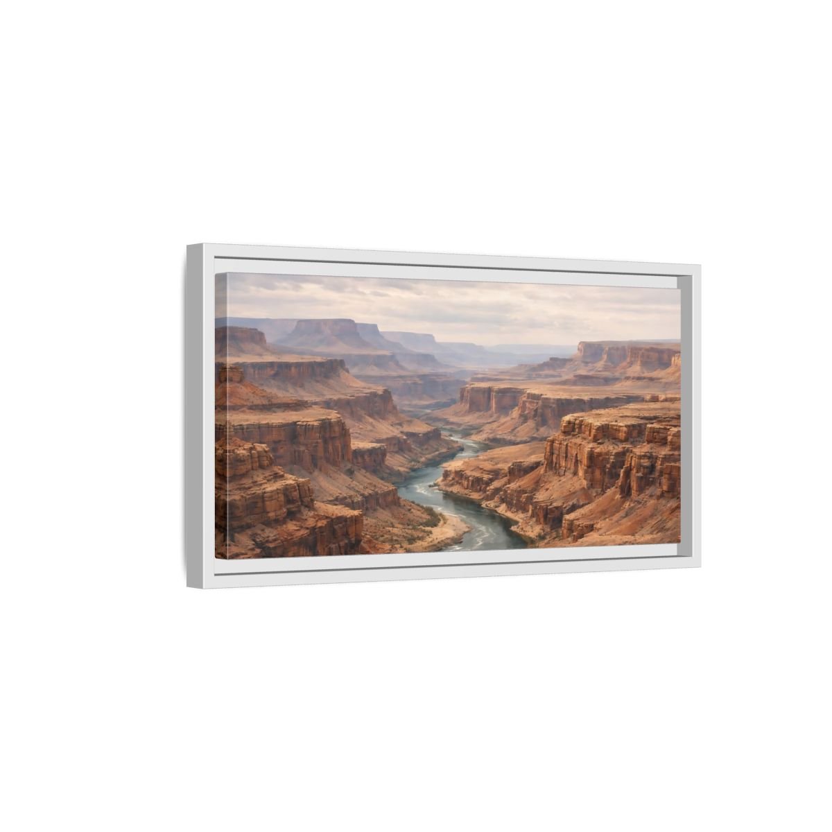 Landscape Nature Canyon River Desert - Framed Canvas Wall Art Print - YesArtYes