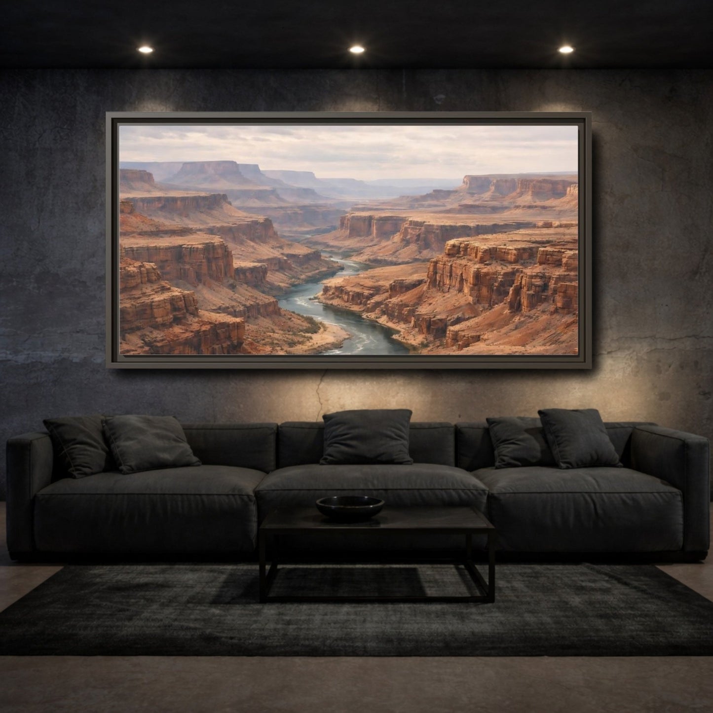 Landscape Nature Canyon River Desert - Framed Canvas Wall Art Print - YesArtYes