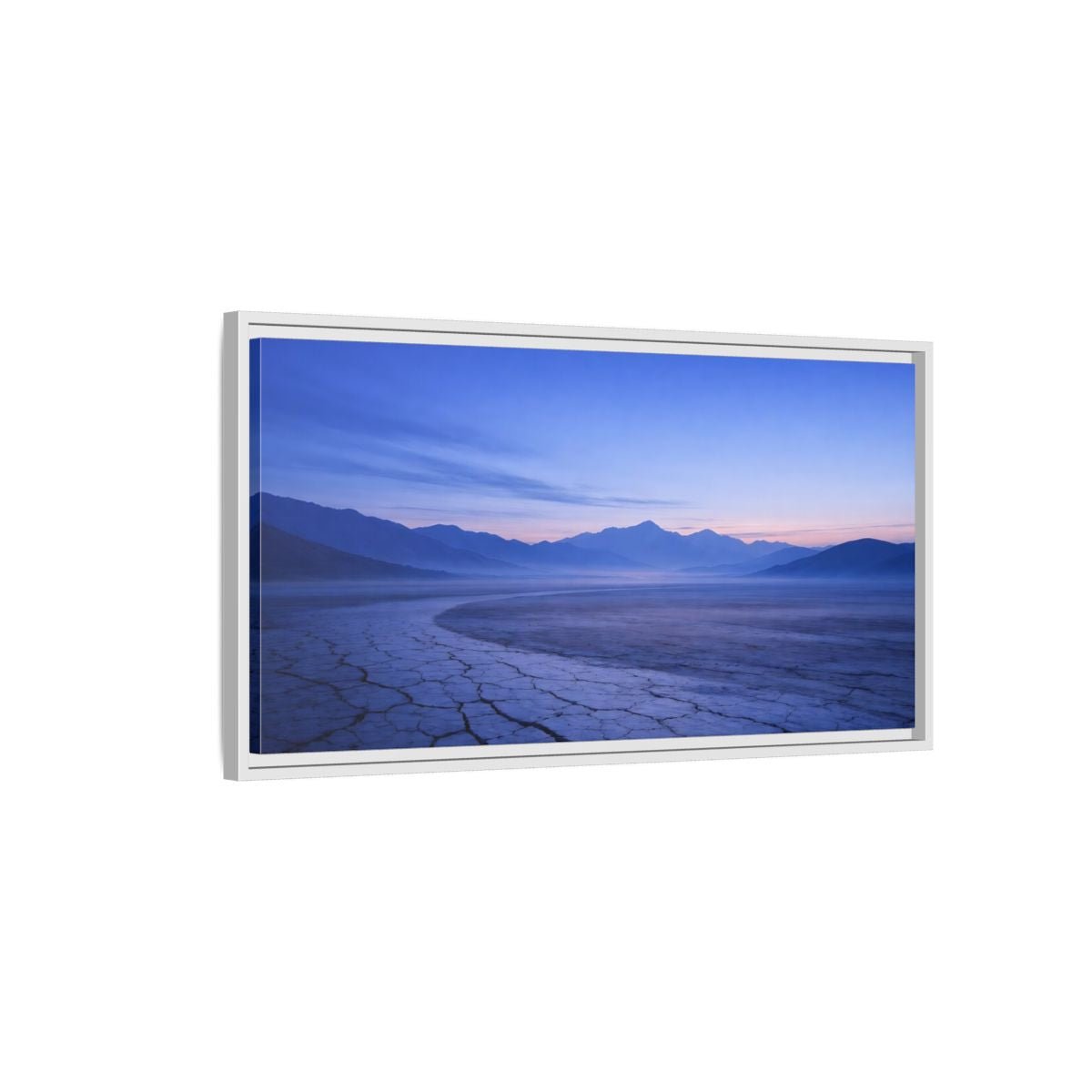 Landscape Nature Cracked Earth Blue - Framed Canvas Wall Art Print - YesArtYes